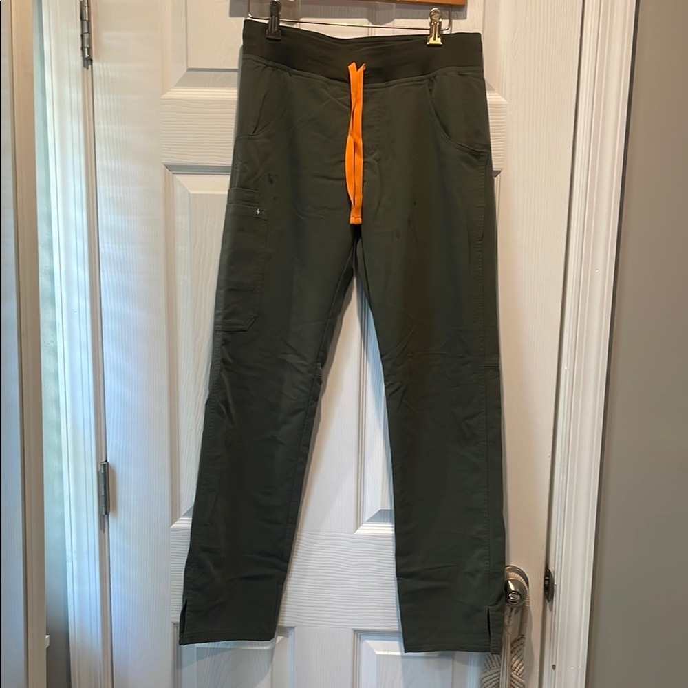 Figs Green and Orange Joggers with Adjustable Ankle